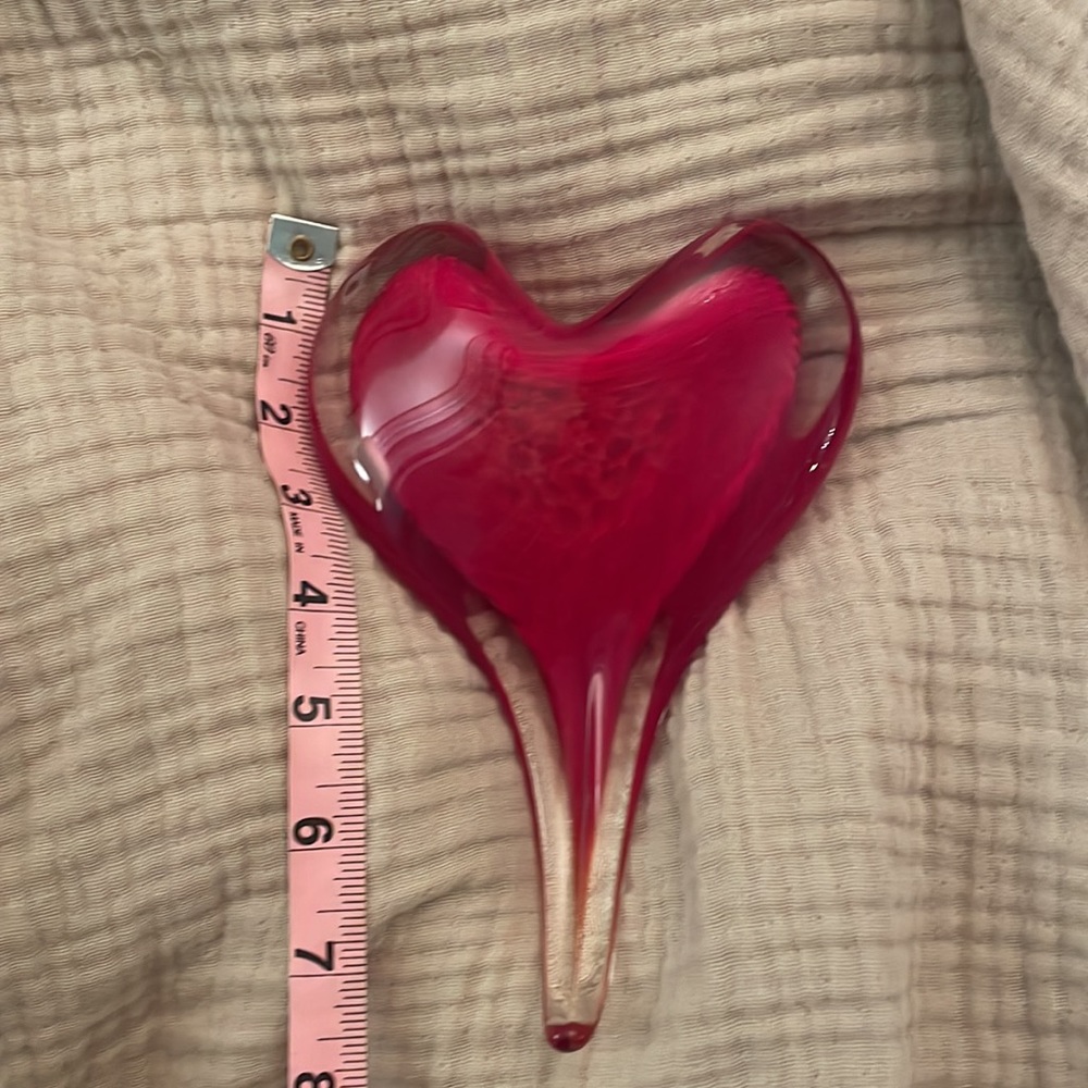 ❤️ For Your VALENTINE! Exquisite, hand blown glass heart from famous Gump’s SF. - Picture 5 of 6